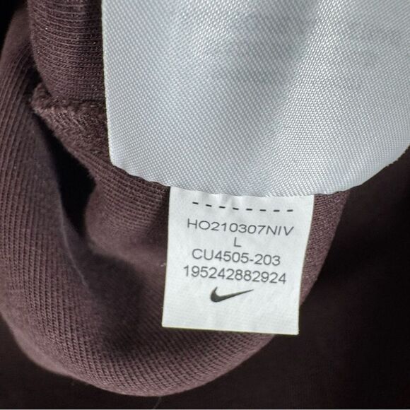 Nike Tech Fleece Knit Pullover Crew Neck Sweatshirt Brown Basalt Large CU4505 - Picture 6 of 6